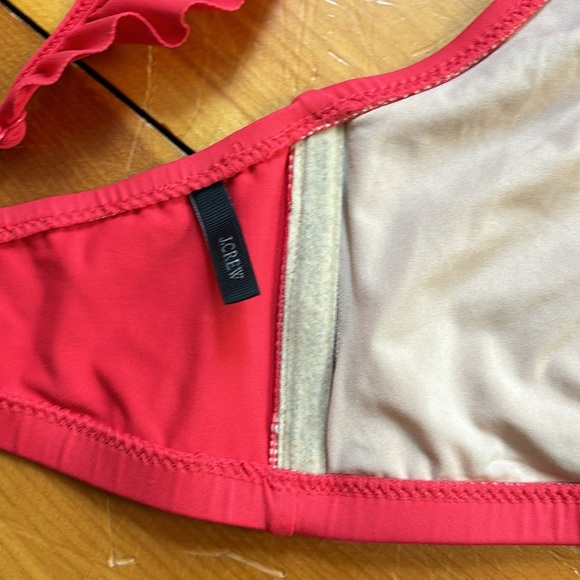 J CREW S Belvedere Red Ruffle Bikini Top - Picture 6 of 7